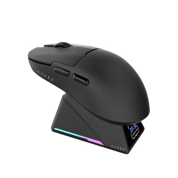 AJAZZ日本公式 AJ159P MC PRO ゲーミングマウス PAW3311 57g マルチモード 充電ドック ブラック 12000DPI 1000Hz 400mAh ワイヤレス 磁気充電 軽量 光学式