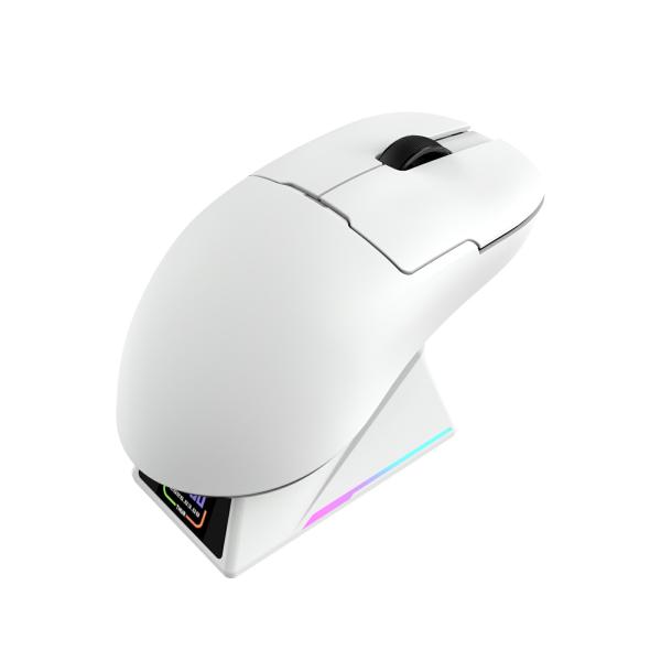 AJAZZ日本公式 AJ159P MC PRO ゲーミングマウス PAW3311 57g マルチモード 充電ドック ホワイト 12000DPI 1000Hz 400mAh ワイヤレス 磁気充電 軽量 光学式