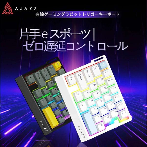 AJAZZ日本公式 AK029 ラピッドトリガーキーボード 29キー 磁気スイッチ 有線 8000Hz 片手用 0.01mm調整 Webドライバー キーパッド ゲーミング 省スペース