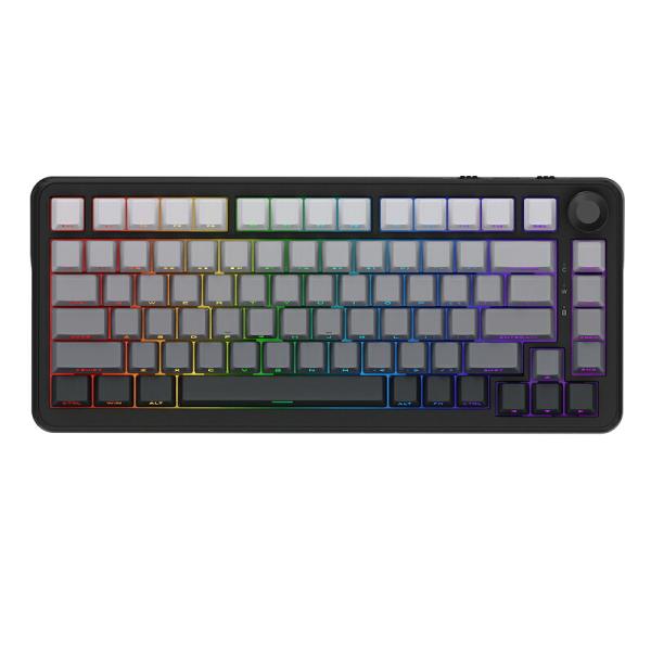 AJAZZ日本公式 AK820 MAX PLUS メカニカルキーボード 82キー 75% 8000mAh 3モード RGB 有線 2.4GHz Bluetooth ガスケット構造 ホットスワップ テンキーレス