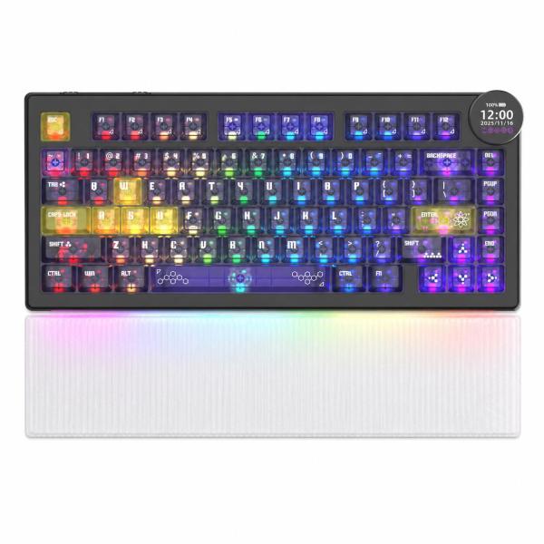 AJAZZ日本公式 AK820 V2 PRO メカニカルキーボード 81キー 75% 3モード 8KHz 10000mAh 急速充電 ガスケット構造 ホットスワップ テンキーレス 省スペース