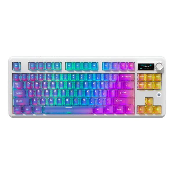 AJAZZ日本公式 MK87 PRO メカニカルキーボード 87キー TKL 3モード 8KHz 1.14インチTFT ガラス瓶 10000mAh 急速充電 テンキーレス 省スペース ホットスワップ