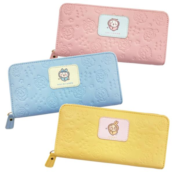 ちいかわ/プリントワッペン 型押し 長財布 ラウンドファスナー