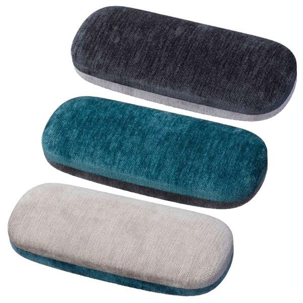 メガネケース　【ルーナ】ユニークな素材感のバイカラーメガネケース。ハードケースで大事なメガネをしっかり守ります！素材・サイズ ●素材：スチール/コットン（日本製）●鼻当て：なし●内貼り：ブラック●バネ式●ハードケース●サイズ（内寸）：W15...