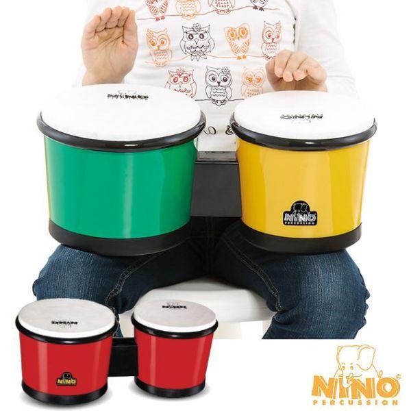 SUZUKI スズキ NINO ニノ/ボンゴ 知育楽器 打楽器 ドラム ABSドラム パーカッション キッズ 子供 楽器 音楽 演奏 グリーンイエロー NINO19GY/レッド NINO19R/NMG