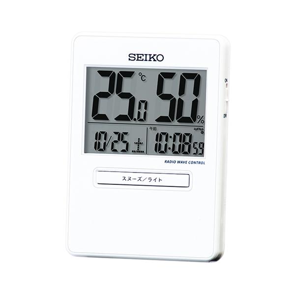 他サイト： SEIKO（セイコー）温湿度計　デジタル電波目覚まし時計　スタンド付き/SQ797Wの商品画像