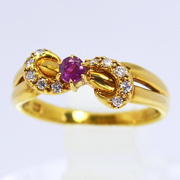 K18 ルビー＆ダイヤモンド 指輪 現品限り/セイコージュエリー K18 ゴールド 18金/ダイヤモンド ルビー