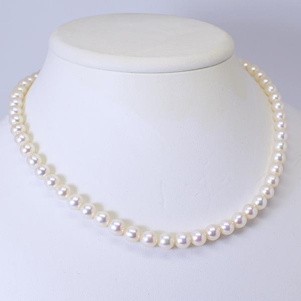 現品限り！○シルバー SILVER/淡水パール ネックレス 真珠 6~6.5mm玉 