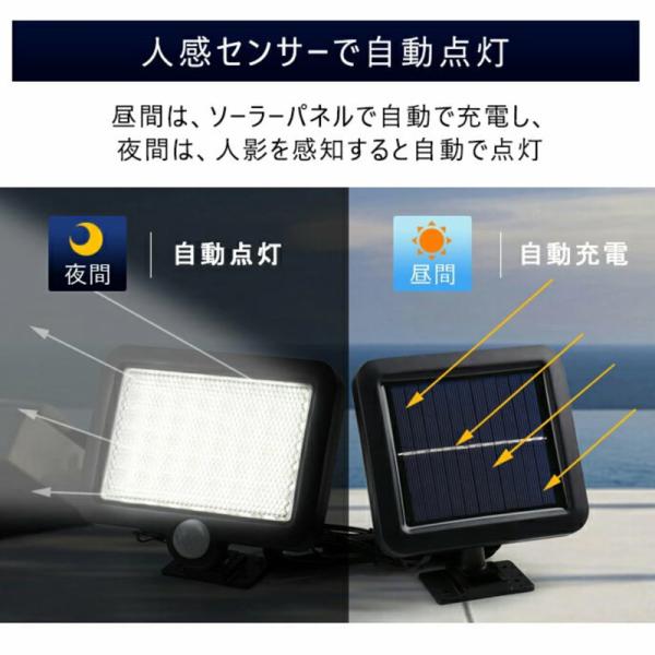 人感センサーライト 56LED センサーライト 投光器 LED ソーラーライト