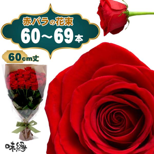母の日2026予約 最高級バラ花束60本 赤 生花 還暦 長寿祝 薔薇 生産者直送 鮮度抜群 長持ち ホテル直送 サプライズ カーネーション以外 豪華 ギフト