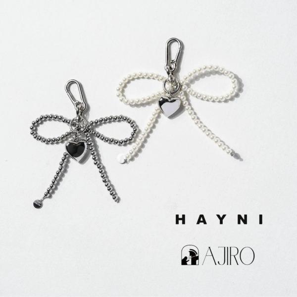 HAYNI×AJIRO ACCESSORY コラボ バックチャーム リボン ヘイニコラボ リボンチャーム キーホルダー H021