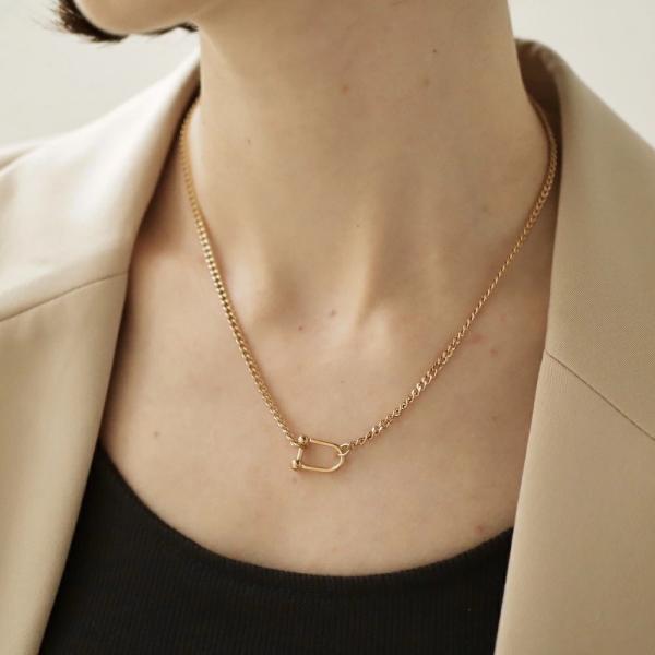 ネックレス ajiro accessory  サージカル ステンレス チェーン レディース アレルギー対応 ゴールド シルバー 錆びない シンプル つけっぱなし N038