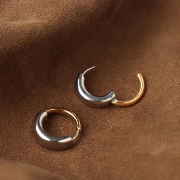 ピアス ajiro accessory  アレルギー対応 フープ レディース 金属アレルギー対応 大ぶり サージカルステンレス シルバー ステンレス ゴールド P331