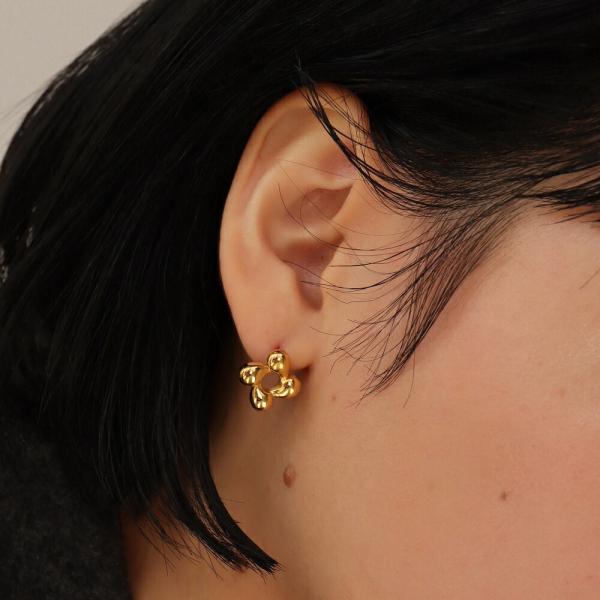 P080 ピアス サージカルステンレス 金属アレルギー対応 フラワー 花 雫 ドロップ
