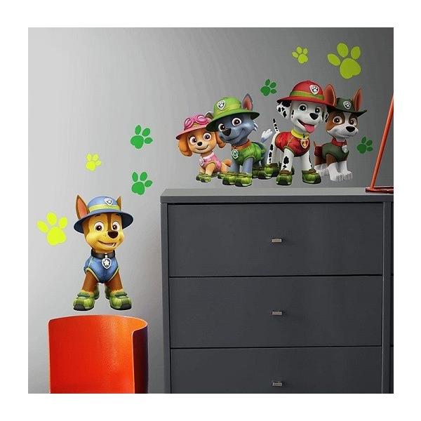 【Paw Patrol】 パウパトロール ジャングル ジャイアント ウォールステッカー デカール/RMK3611GM/ウォールシール/壁用/壁紙/ルームメイツ/はがせる