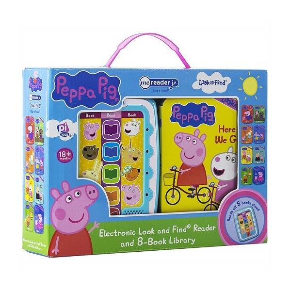 【Peppa Pig 】 ペッパピッグ ミーリーダー 絵本8冊セット 英語の自動再生付き 英語絵本 Me Reader Electronic Reader Jr and 8-Book Library