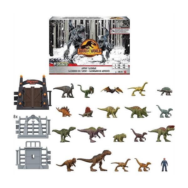 Jurassic World ジュラシック・ワールド ドミニオン アドベントカレンダー 24日間/カウントダウン、ミニ恐竜フィギュア、ヒューマン、ゲートピースの日替わりサ