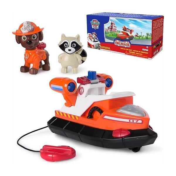 【Paw Patrol パウパトロール】 ファイヤーレスキュー ズーマ救助消防艇ズーマレスキュー消防艇は7インチ（18cm）の車両で2インチ（5cm）のズーマフィギュア付きこのおもちゃのボートには、紐でつながれた投擲可能な救命浮き輪と、ズー...