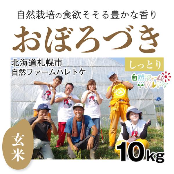 【自然栽培のお米】玄米10kg「おぼろづき」(北海道)自然ファームハレトケ　米　お米　無施肥　自然栽培　
