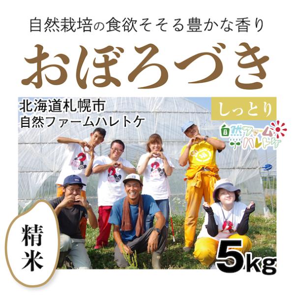 【自然栽培のお米】精米5kg「おぼろづき」(北海道)自然ファームハレトケ　米　お米　無施肥　自然栽培　