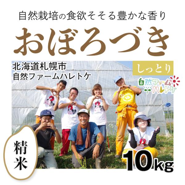 【自然栽培のお米】精米10kg「おぼろづき」(北海道)自然ファームハレトケ　米　お米　無施肥　自然栽培　