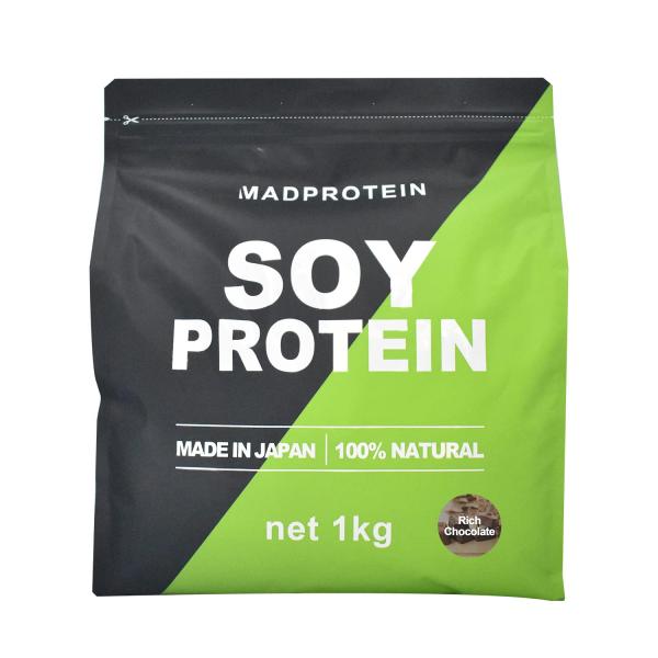 他サイト： MADPROTEIN ソイプロテイン 人工甘味料不使用 国内製造 大豆 植物性プロテイン (リッチチョコレート, 1kg)の商品画像