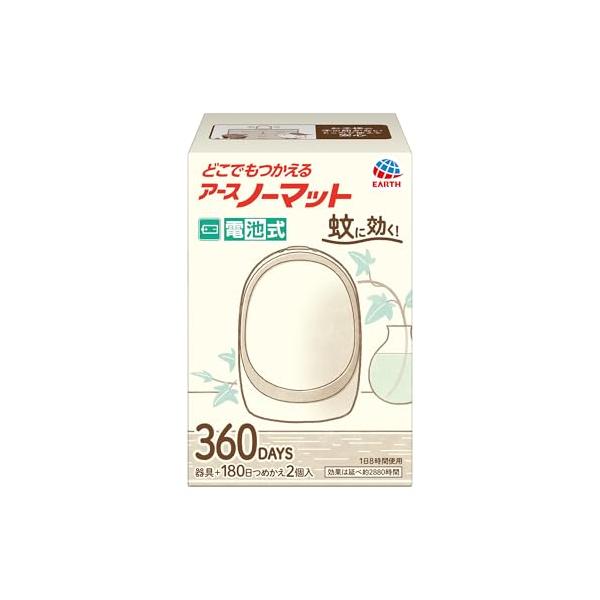 他サイト： アースノーマット どこでもつかえるアースノーマット 蚊取り 360日用セット ホワイトシルバー 蚊除け 屋内 屋外 蚊 対策 駆除 無香料の商品画像
