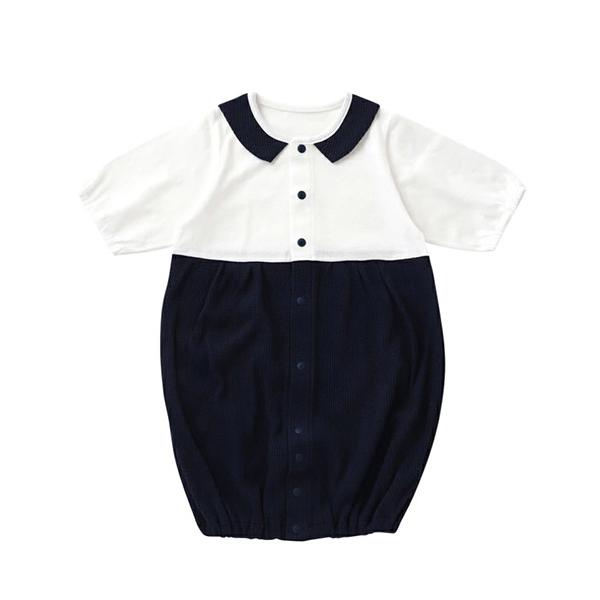 春や夏の汗をかきやすい季節にぴったりのツーウェイオール。柔軟で吸水性に優れた素材です。おむつ替えが頻繁な新生児期は筒型ドレスで、動きが活発になってくる乳児期は股割れカバーオール、股スナップの付け替えで２ウエイに使えます。出産準備におすすめで...