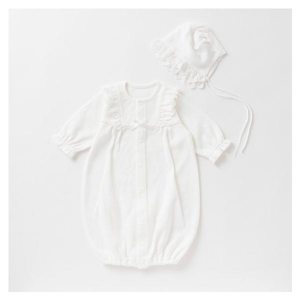 秋冬向けのあったか素材です。・退院の時のカミングホームドレスとしておすすめです。・ちょっとしたお出かけにも着せやすい前開きタイプです。・本体のドレスは股スナップの付け替えで、新生児期は筒型ドレスとして、乳児期は股割れカバーオールとして、2W...