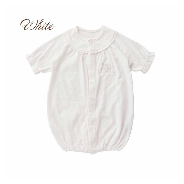 春夏向けの天竺素材です。さらりとした肌触りで風を通しやすく乾きやすいのが特徴です。新生児ウエアの定番ドレスオールです。おむつ替えが頻繁な新生児期は筒型ドレスで、動きが活発になってくる乳児期は股割れカバーオール、股スナップの付け替えで２ウエイ...