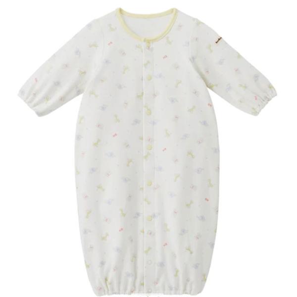 新生児のお洋服、ツーウェイオールです。淡く優しい色目で新生児らしいデザインです。★スムース素材天竺やフライスに比べると厚みがありしっかりした生地。秋から冬にかけておすすめの素材です。〜ツーウェイオール〜【出産準備アイテム】股下のホックの付け...