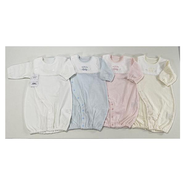 初めはベビードレスとして、動きが活発になったらカバーオールとして、1着で2通りに使用できます。【ブランド】LOVERY（ユアーズアーミーワールド）【対象年齢】0〜３ヵ月【サイズ】50〜60cm【体重】3〜6kg【季節】春・秋・冬【品質】綿1...