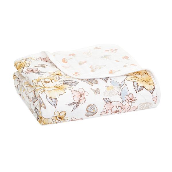 GOTS認証　コットン100％（オーガニックコットン使用）　ドリームブランケットオーガニックコットンを4枚重ねにしたブランケット。就寝時やちょっとしたくつろぎ時にも適した大きめサイズで厚みのあるブランケット。ベビーカーでのお出掛けや、ドライ...