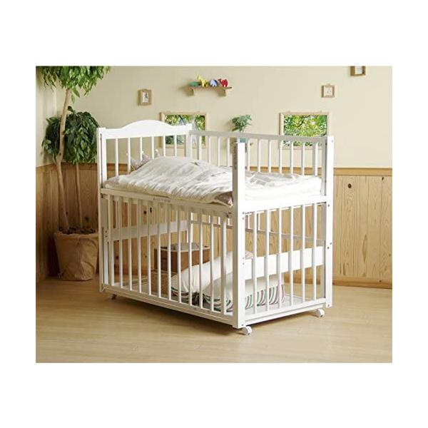 石崎家具 ツースライドベッド ホワイト(WH) 日本製 ハイタイプ 2面扉