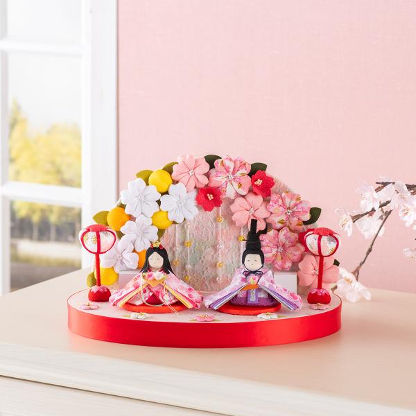 リュウコドウ 雛人形 ひな人形 コンパクト ちりめん お雛様 雛