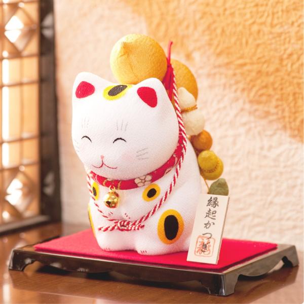 瓢箪置物 招き猫 ハンドメイド