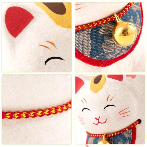 リュウコドウ 招き猫 置物 縁起飾り 祝 開店祝い新築祝い チギリ和紙