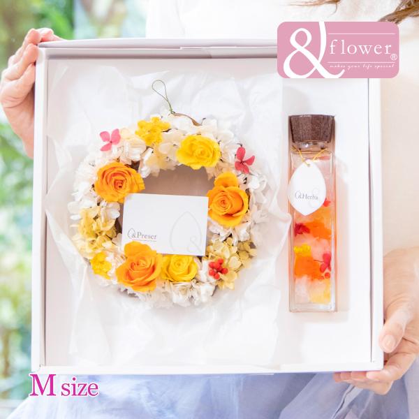 プリザーブドフラワー誕生日 花 ギフト お祝い 記念 お礼 ハーバリウムｍとリースのセット おしゃれ 高級感 化粧箱入 バラ 女性 妻 母 義母 祖母 結婚記念日 Fehrbm 出産準備赤ちゃんまーけっと 通販 Yahoo ショッピング