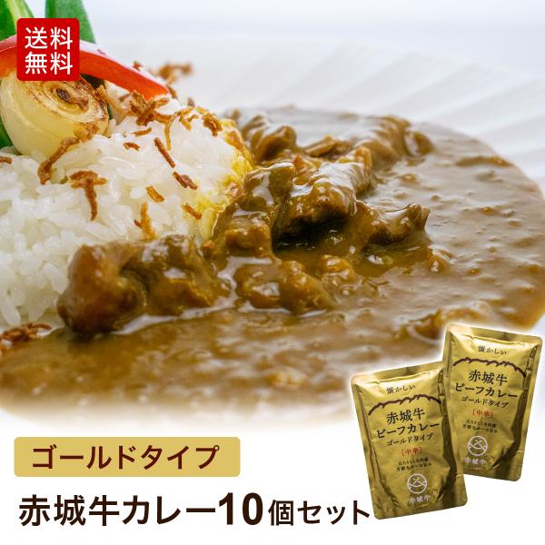 カレー 赤城牛 ビーフカレー ゴールドタイプ 中辛 200g 10個 セット 常温 国産牛 牛肉 レトルトカレー