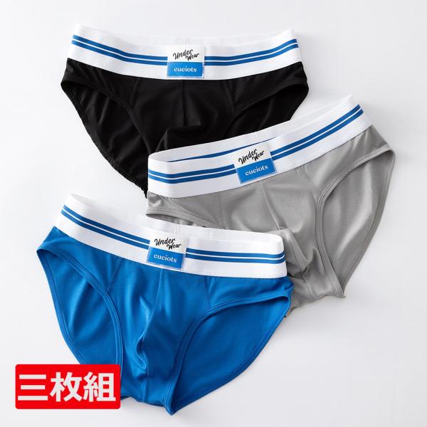 【店長厳選】3枚セット メンズ ブリーフ 吸湿速乾 抗菌 U字立体ポーチ モダール 高伸縮 通気性 下着 男性用