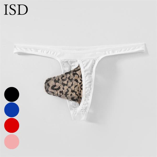 ISD メンズ Tバック シースルー レース フロント収納 セクシー メンズ下着 ローライズ Gストリング Free size