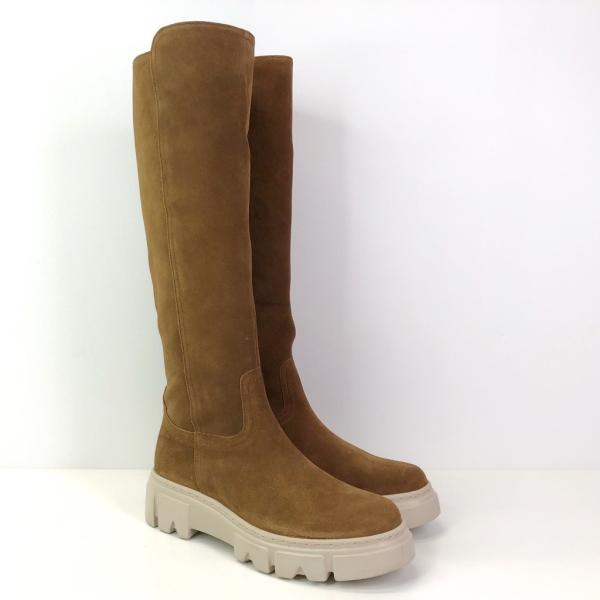 Gabor　ガボール♥本革スエードロングブーツ両ファスナーブーツイン◎4 1/2 Gabor ガボール ロングブーツ ジップアップ 厚底 スエード 本革