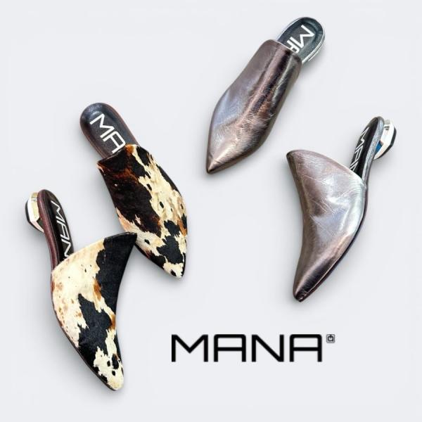 MANA（マナ） 2026春夏新入荷 ミドルカット ミュール 本革 靴 545027