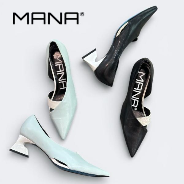 MANA（マナ） 2026春夏新作 パンプス アシメライン ポインテッド トゥ