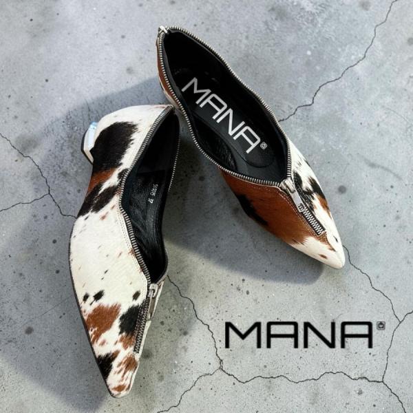 MANA（マナ） 2026秋冬新作 ジップ パンプス ハラコ ヘア 本革 今西