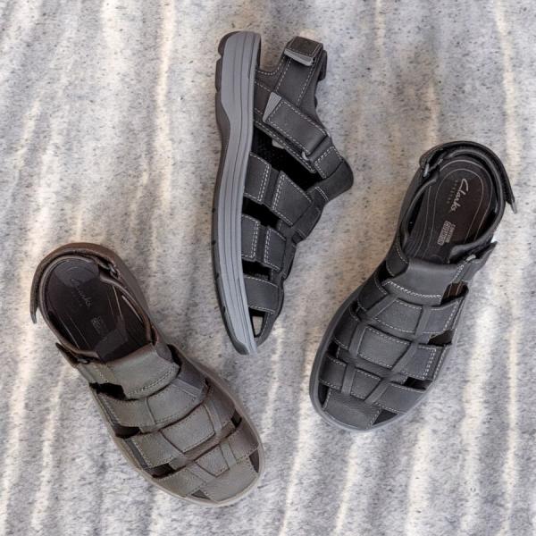 Clarks グレー サンダル Clarks クラークス Saltway Cove ソルトウェイコーブ グルカ