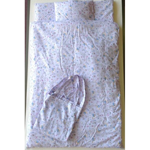 日本製お昼寝布団7点セットユニペガ柄ラベンダー