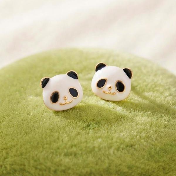 金アレ対応 ピアス パンダ アクセサリー アニマル 動物 モチーフ スタッドピアス 樹脂ピン かわいい 大人可愛い シンプル キッズ パンダグッズ プレゼント