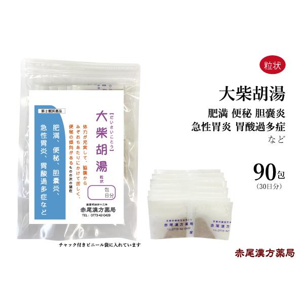 大柴胡湯（だいさいことう）　【製造元】長倉製薬株式会社【効能・効果】体力が充実して、脇腹からみぞおちあたりにかけて苦しく、便秘の傾向があるものの次の諸症：便秘、胆石病、胆嚢炎、カタル性黄疸、急性胃炎、胃酸過多症【成分】本剤は大人 1 日の服...
