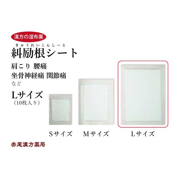 糾励根シート キュウレイコンシート Lサイズ 10枚入 肩こり 腰痛 坐骨神経痛 関節痛 漢方の湿布薬 シートのみ きゅうれいこんしーと Lサイズ